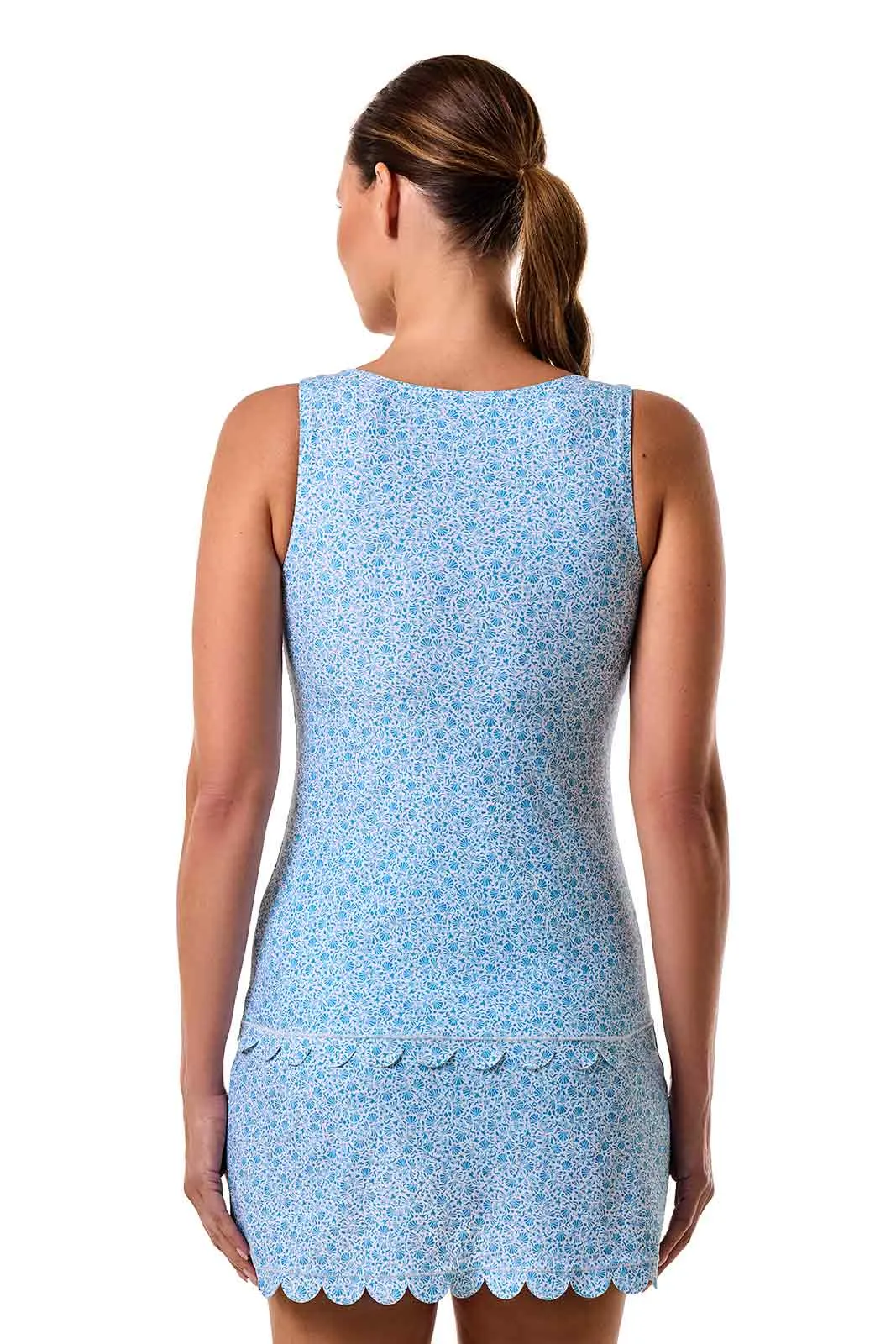 Women's Acropora Scallop Swim Tank | Malibu Blue Shell We