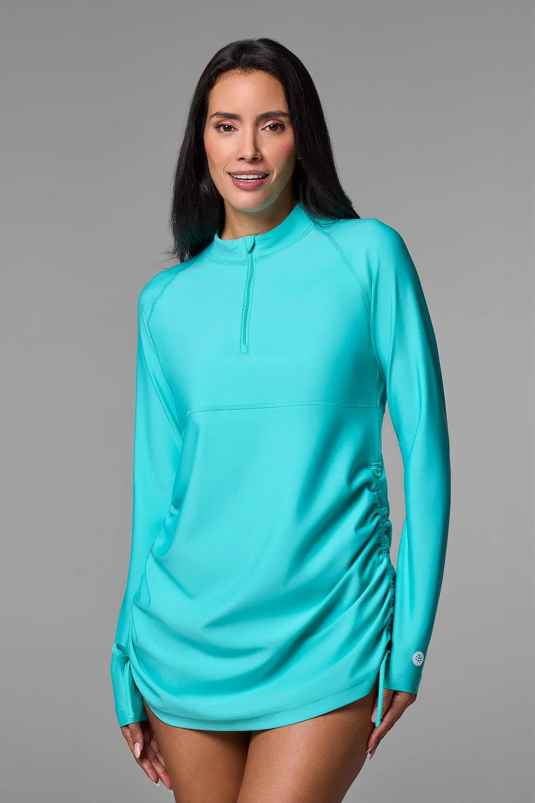 Women's Lawai Ruche Swim Shirt  | Tropical Mint