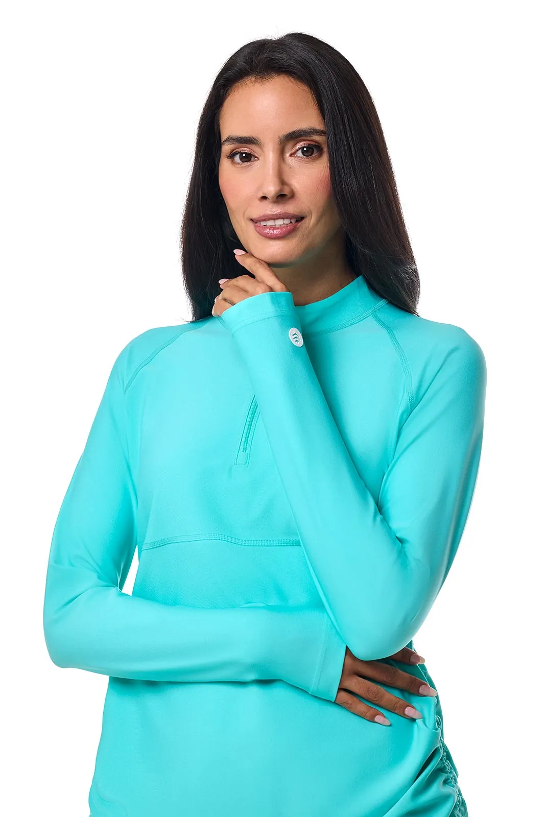 Women's Lawai Ruche Swim Shirt  | Tropical Mint