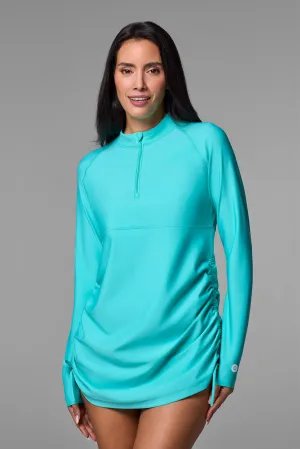 Women's Lawai Ruche Swim Shirt  | Tropical Mint