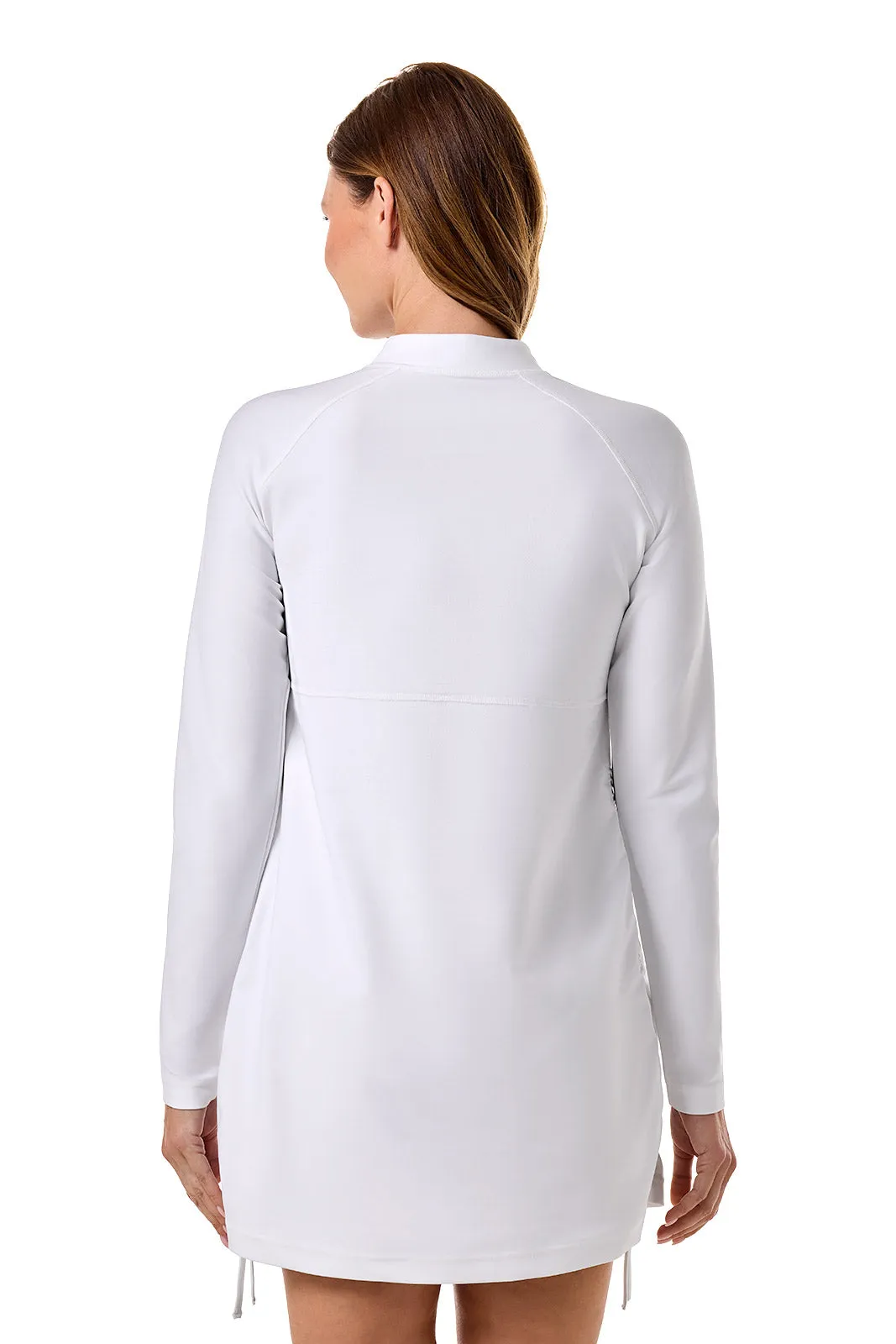 Women's Lawai Ruche Swim Shirt | White