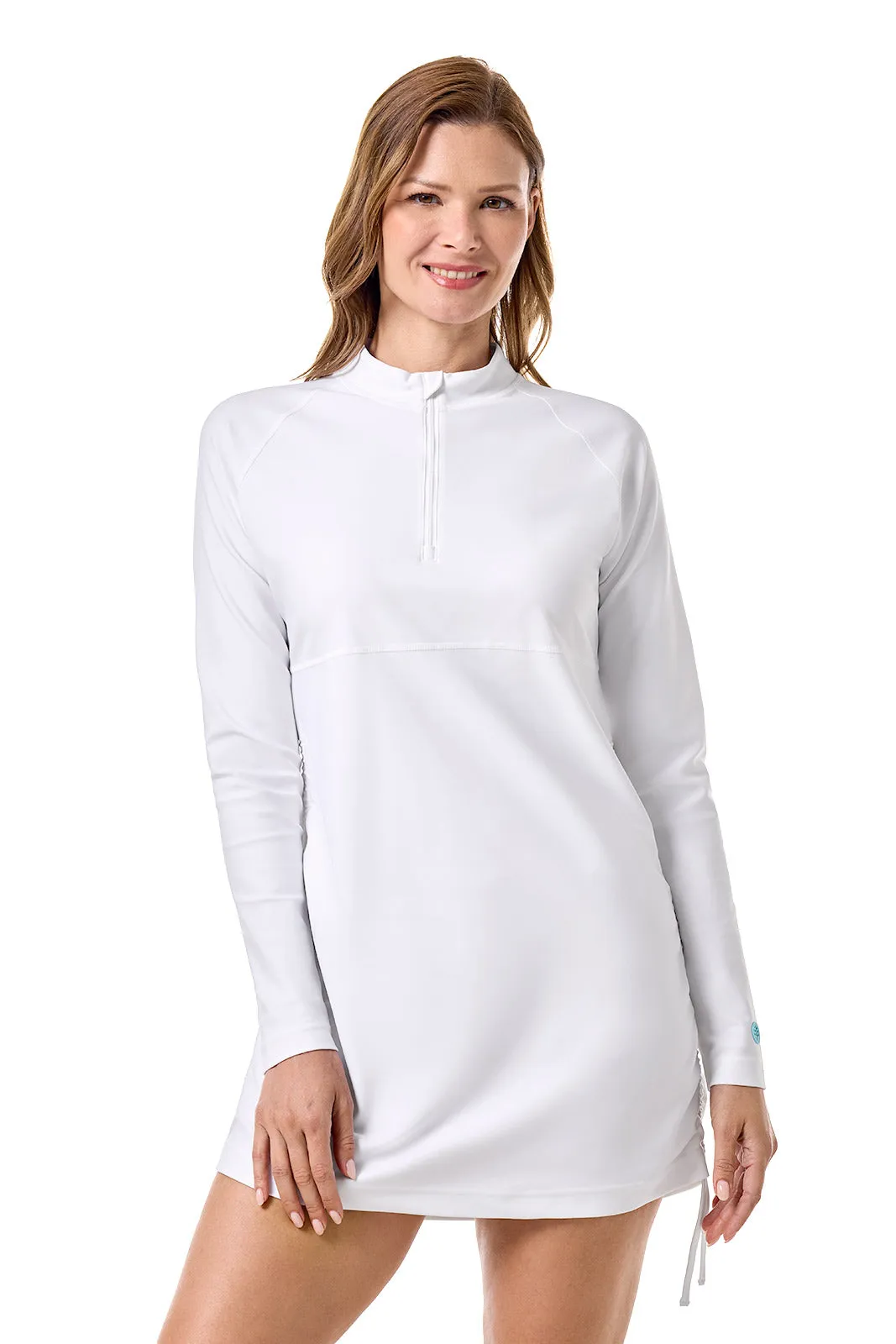 Women's Lawai Ruche Swim Shirt | White