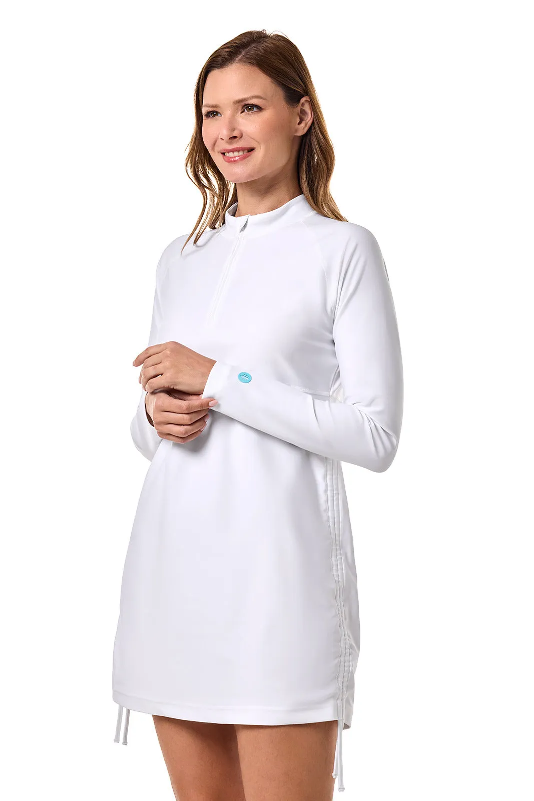 Women's Lawai Ruche Swim Shirt | White