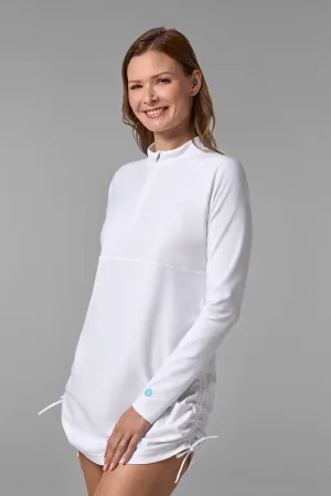 Women's Lawai Ruche Swim Shirt | White