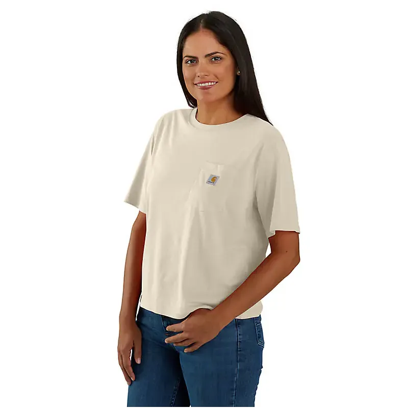 Women's Loose Fit Lightweight S/S Crewneck T-Shirt - Oat Milk Heather