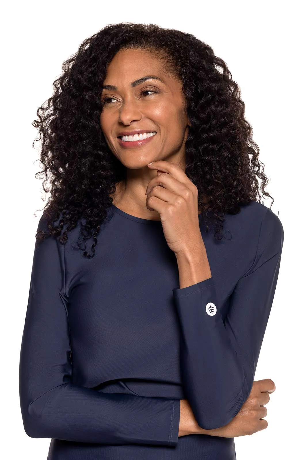 Women's Ocean Drive Cropped Rash Guard | Navy