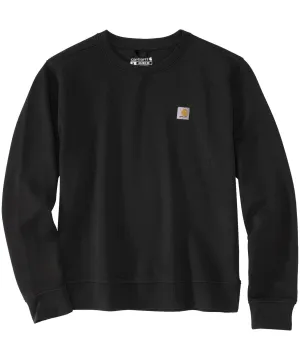 Women's Relaxed Fit Midweight French Terry Crewneck Sweatshirt - Black