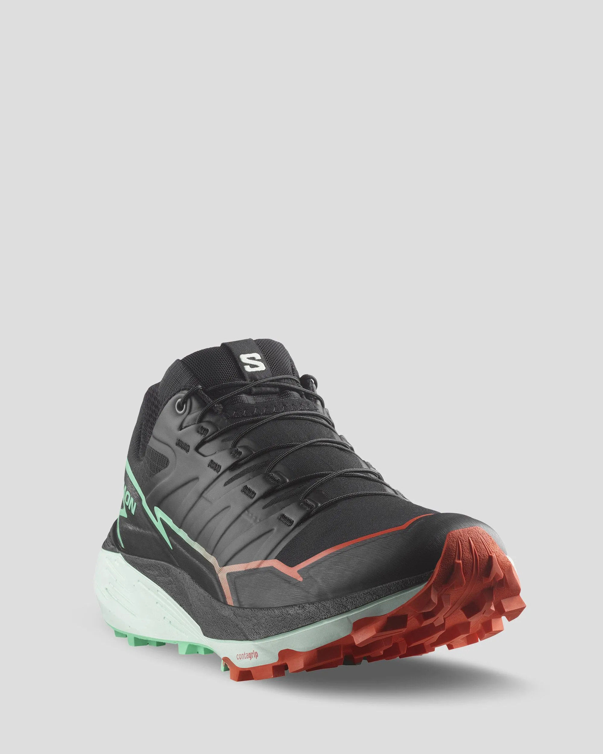 Women's Salomon Thundercross Trail Running Shoes - Black/Bay/Cherry Tomato