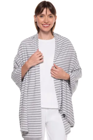Women's Sanibel Everyday Beach Shawl | Grey/White Stripe