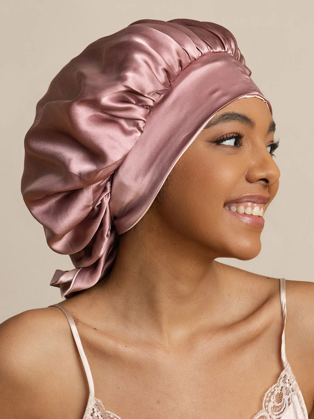 Women's Silk Casual Bonnet with Long Ribbons (Two-tone and Double-sided)