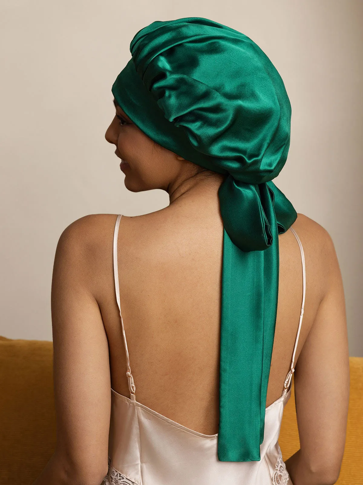 Women's Silk Casual Bonnet with Long Ribbons (Two-tone and Double-sided)