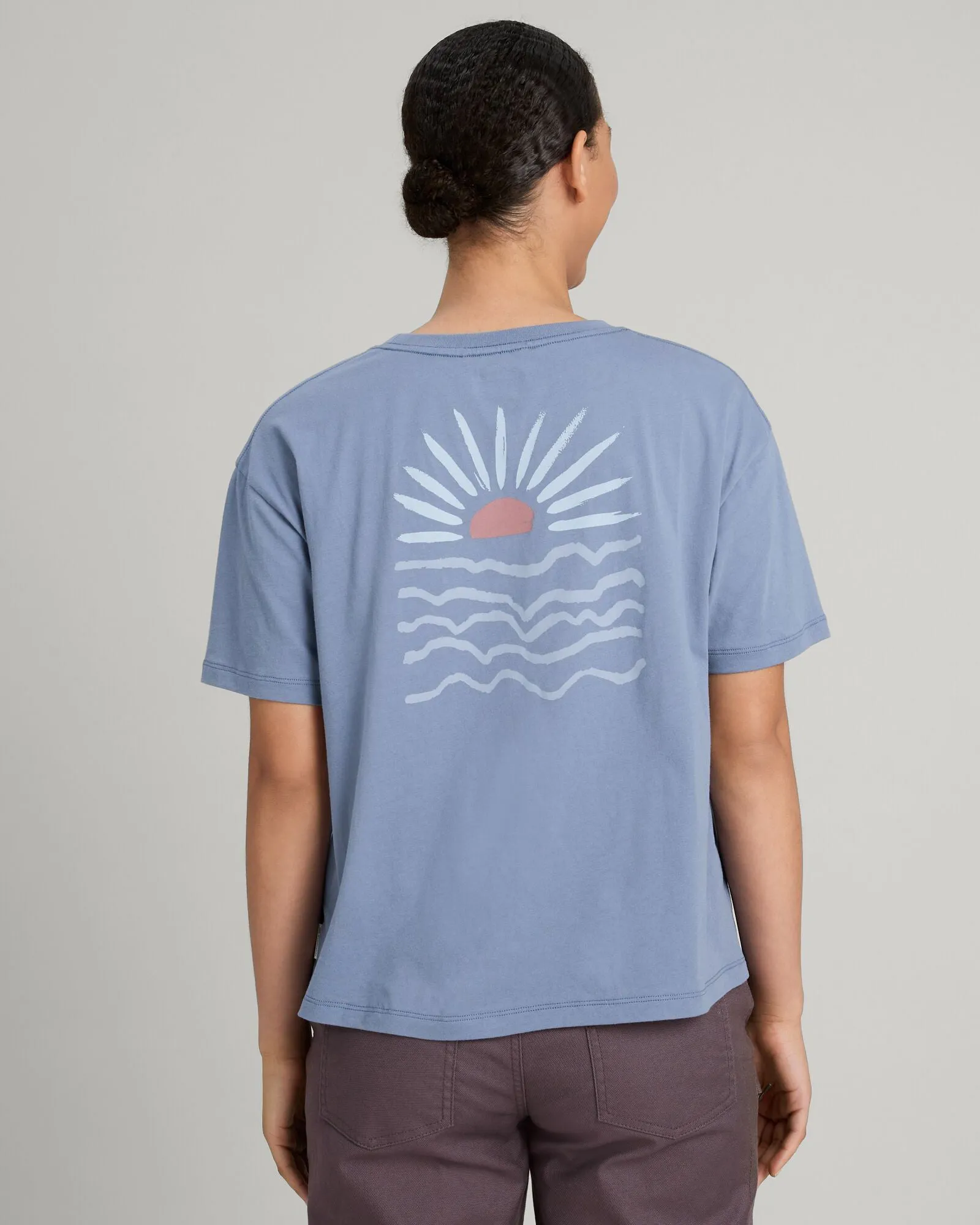 Women's Sunrise Flower Organic Cotton T-shirt - At Twilight