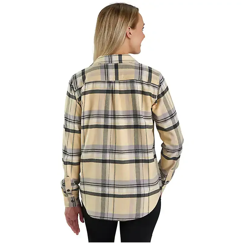 Women's Tencel Fiber Series Relaxed Fit Long-Sleeve Flannel Shirt - Oat Milk