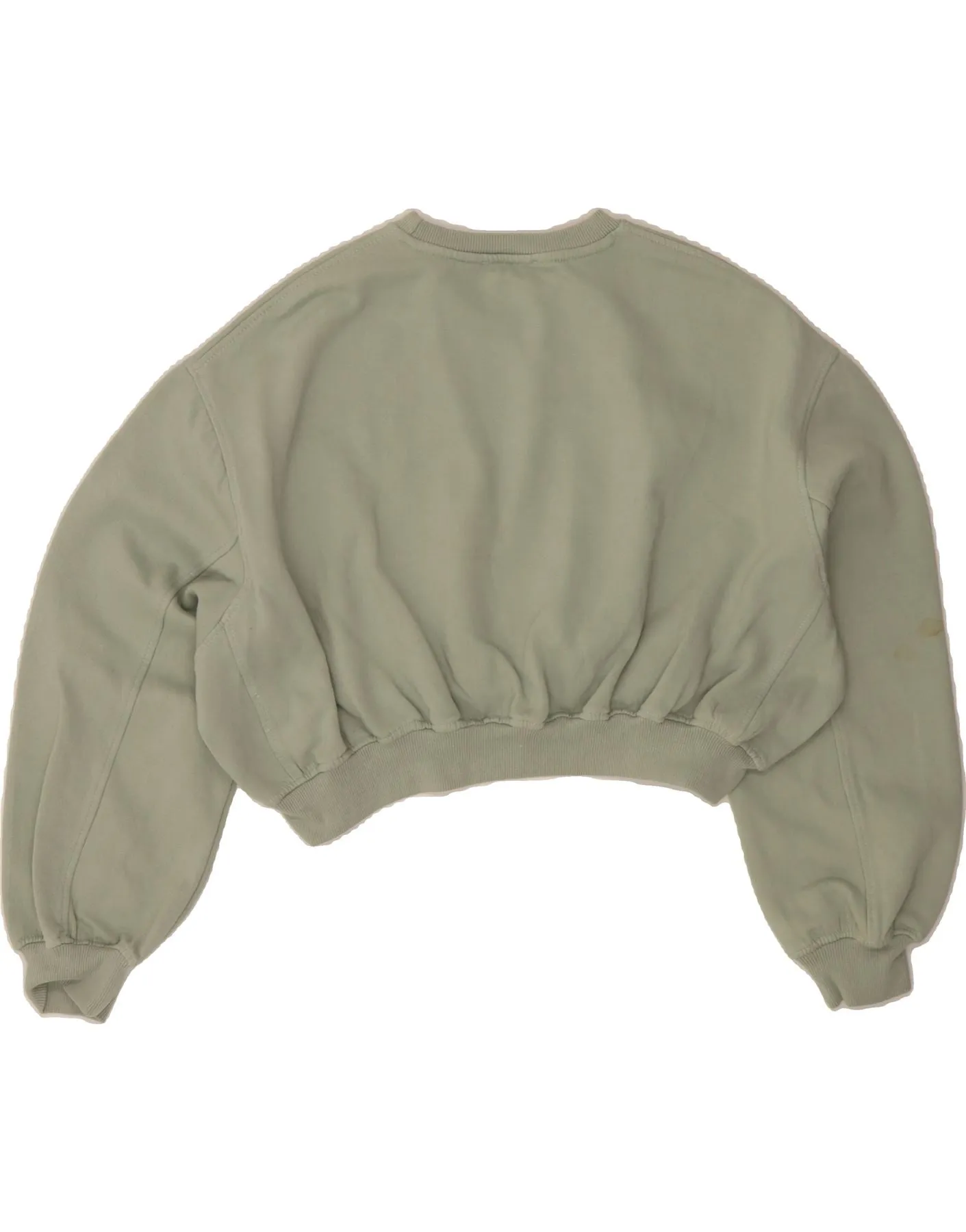 ZARA Womens Oversized Crop Sweatshirt Jumper UK 16 Large Green